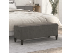 LOVELY HOME Taburete Banco 100X35X41 Cm Terciopelo Gris Oscuro