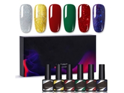 Set Rebe con 6 esmaltes de uñas de gel UV/LED semipermanentes (8,5 ml) para decoración de uñas casera.
