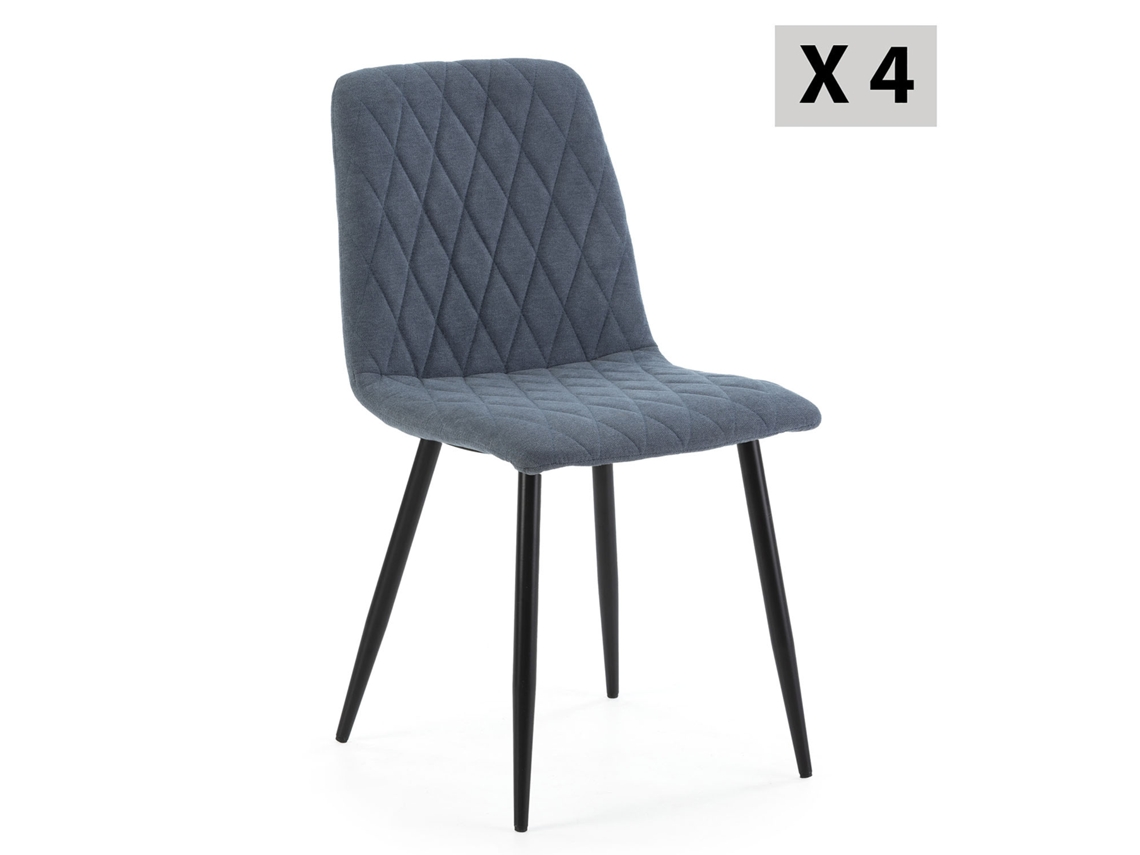 Conjunto de 4 Cadeiras Abril Estofadas Azul VS VENTA-STOCK 45 x 56 x 84