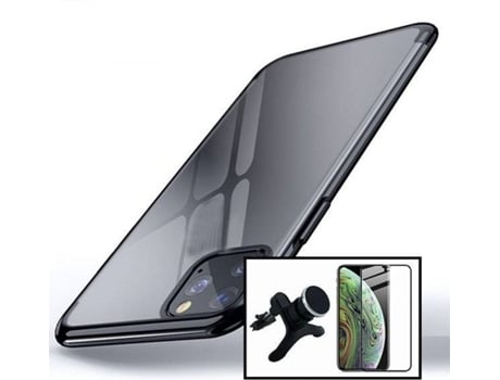 Carcasa + Protector Cristal Templado 5D + Soporte iphone 13 Pro Max PHONECARE SlimArmor Negro