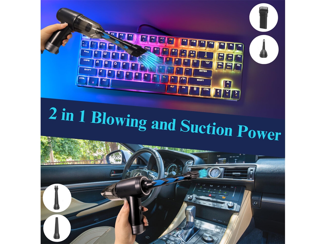 Aspiradora de mano multifuncional 6 en 1 Black-d9 Pro, recargable, 75 W de potencia de succión, para limpieza exterior del coche.
