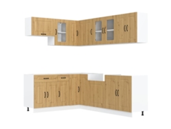 Maison Exclusive - Mueble De Cocina Kalmar 11 Piezas Artesanal Roble