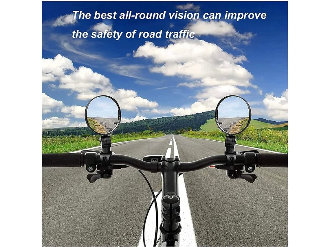 Espelho Retrovisor Redondo De 8 Cm Para Bicicleta Giratório 360° Convexo Para Motocicleta