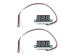 2 Mini Voltímetros Digitales De 3 Cables, Probador De Cc De 0-30 V, Led, 0,36 Pulgadas, Protección Contra Conexión Inversa.
