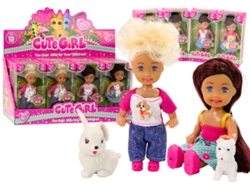 Mini muñeca con pelo largo y ropa de animales de colores B.active