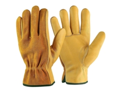 Guantes De Cuero De Vaca Para Conducir, Jardinería, Bricolaje, Trabajos Agrícolas Y Almacenaje Multifunción Talla M Amarillo