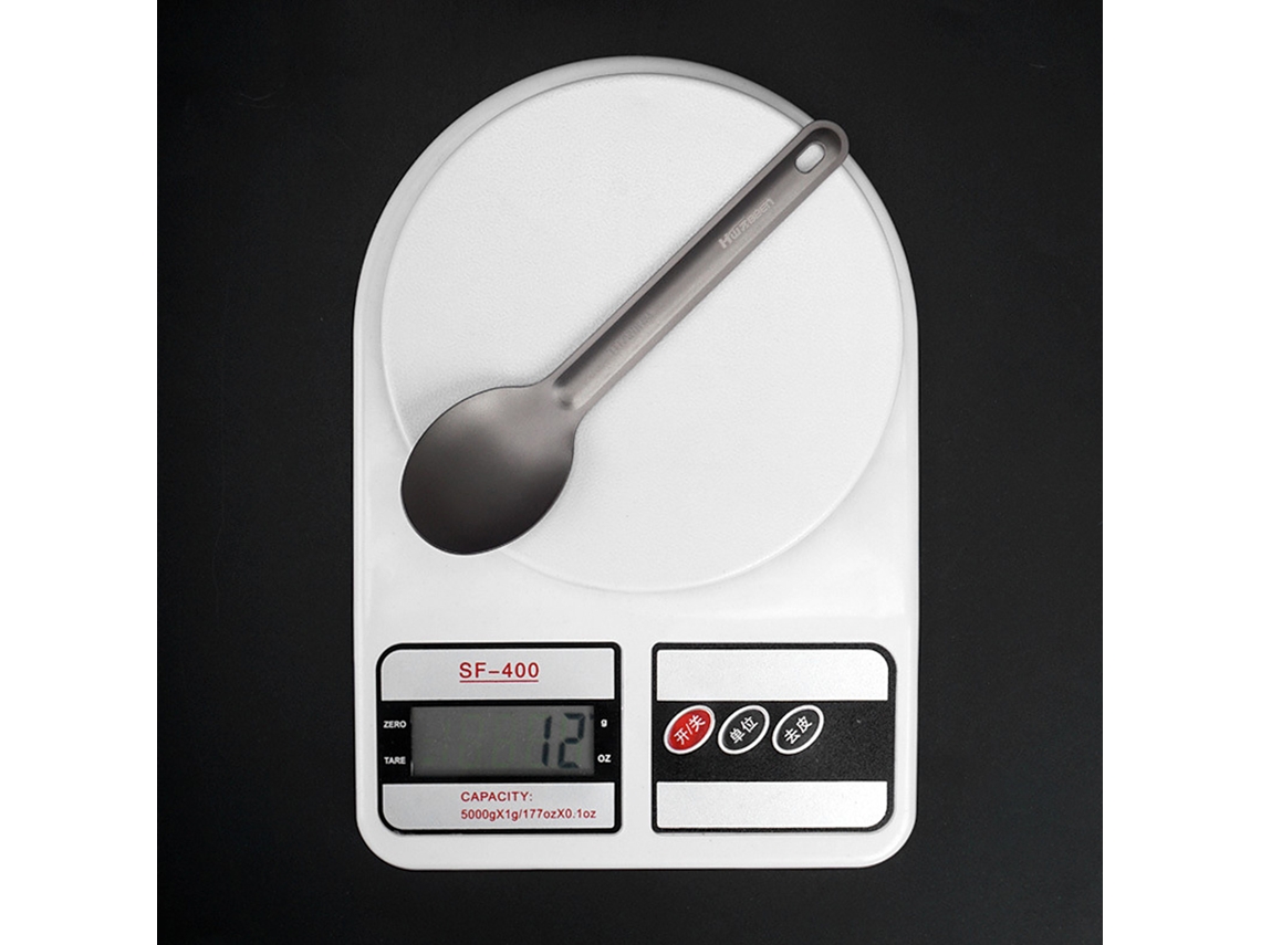 Cuchara/tenedor de titanio ultraligero y portátil para exteriores