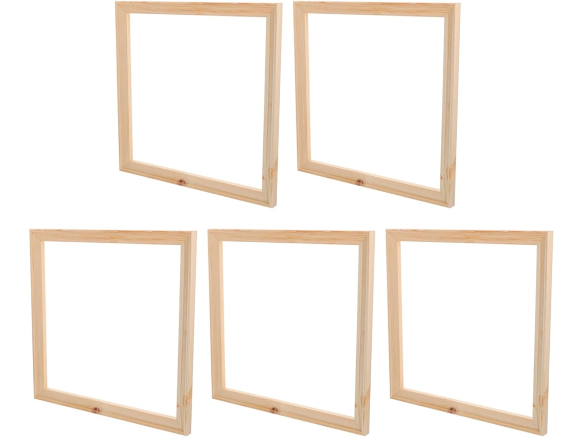 Juego de 5 marcos vacíos de madera de pino escocés, forma cuadrada, 30x30 cm, marco de madera