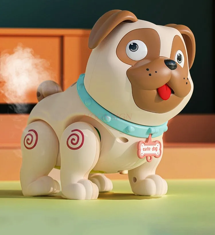 Un Perro Robótico En Miniatura, Eléctrico Y Realista, Un Perro De Juguete Para Niños Que Puede Caminar Y Ladrar.