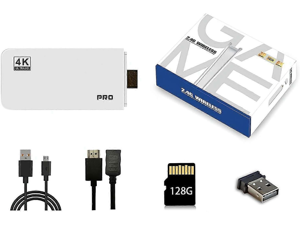 Console retro M15 GOKOCO com HDMI 4K, dois controles, 1000 jogos, 128 GB