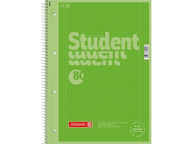 Cuarderno BRUNNEN 67928152 (Verde - A4 - Cuadriculado - 21x29.7cm)