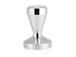 Cafetera de acero inoxidable de 57,5 ​​mm/49 mm, base plana, prensa para granos de café expreso, color plateado