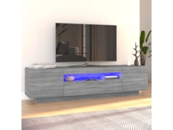 Mueble de Armario Tv con Luces Led 160X35X40 Cm Sonoma Gris