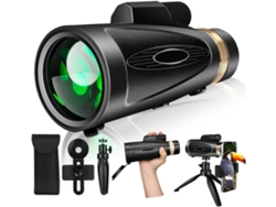 Telescopio monocular de alta potencia 80x100 con trípode y adaptador para teléfono inteligente. Telescopio monocular gran angular para adultos con prisma USHION.