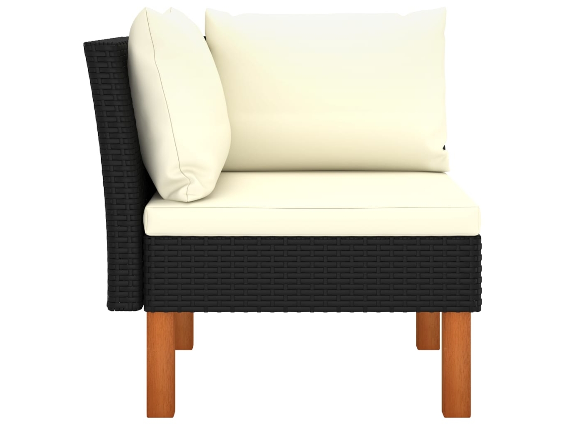 Maison Exclusive - Sofá Esquinero De Ratán Sintético Y Madera Maciza De Eucalipto