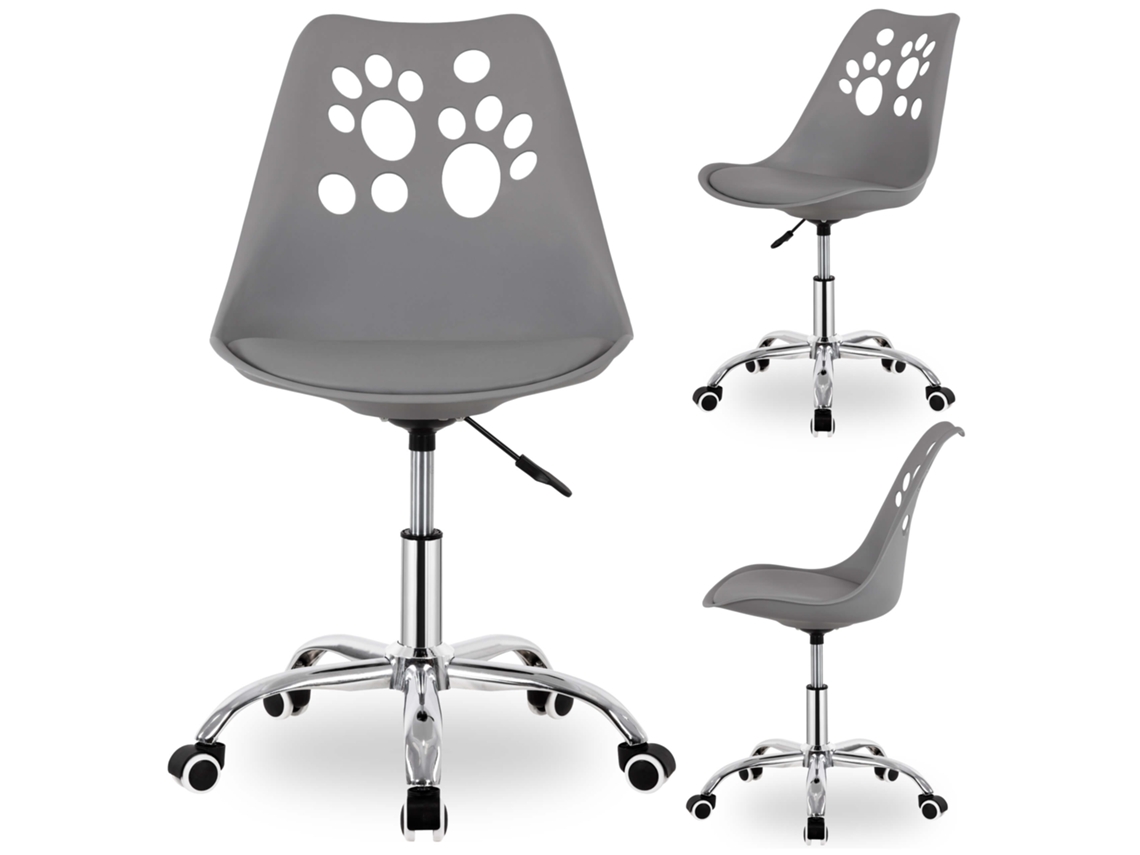 Silla de oficina ergonómica giratoria para niños Springos en gris con ajuste de altura