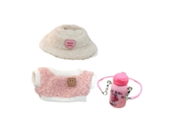 Camiseta y gorro de 3 piezas para muñecas de 6,7 pulgadas, botella de agua rosa Rosewell