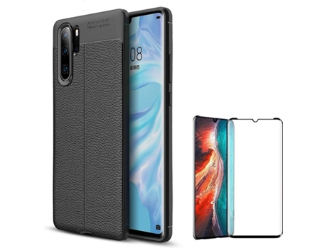 Carcasa y Protector Huawei P30 Pro Rugged Leather Negro