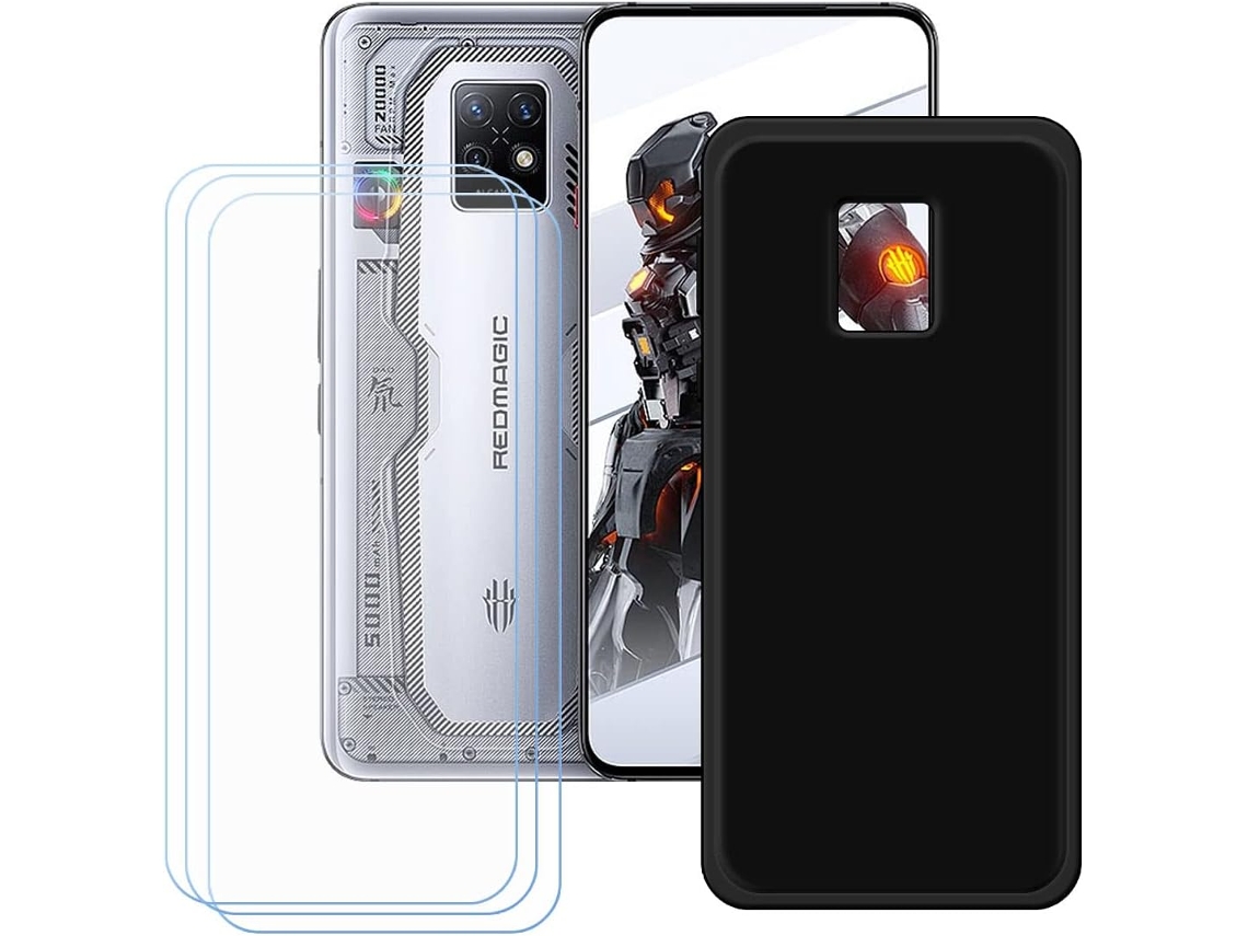 Conjunto de Protectores de Pantalla Antiqueda Filme para Nubia Red Magic 7 Pro HONGWE. Negro (3un)
