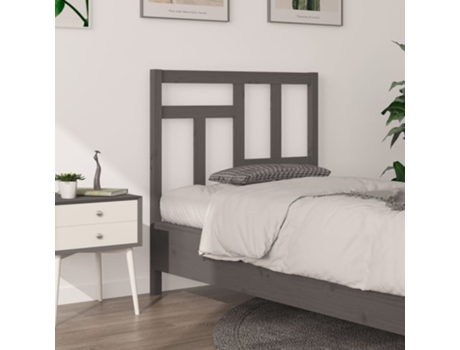 MAISON EXCLUSIVE - Cabecero de cama madera maciza de pino gris 95,5x4x100 cm