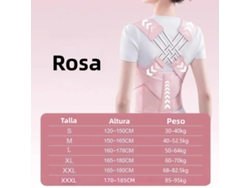 Corrector de postura ajustable (rosa G) con soporte lumbar y de espalda