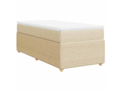 Maison Exclusive - Cama Box Spring Con Colchón Tela Color Crema 90x190 Cm