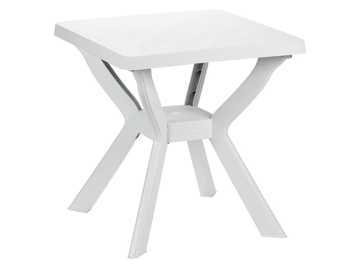 Mesa resina blanca cuadrada 70x70x72 (alt.) cm.