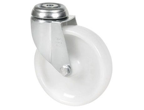 Rueda giratora agujero m12 20bha125-utr poliamix blanco eje rodillos ALEX
