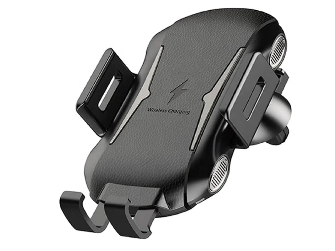 Cargador Inalámbrico Para Coche De 10 W | Soporte Para Móvil Con Sensor Automático Y Ventilador De Ca (negro)