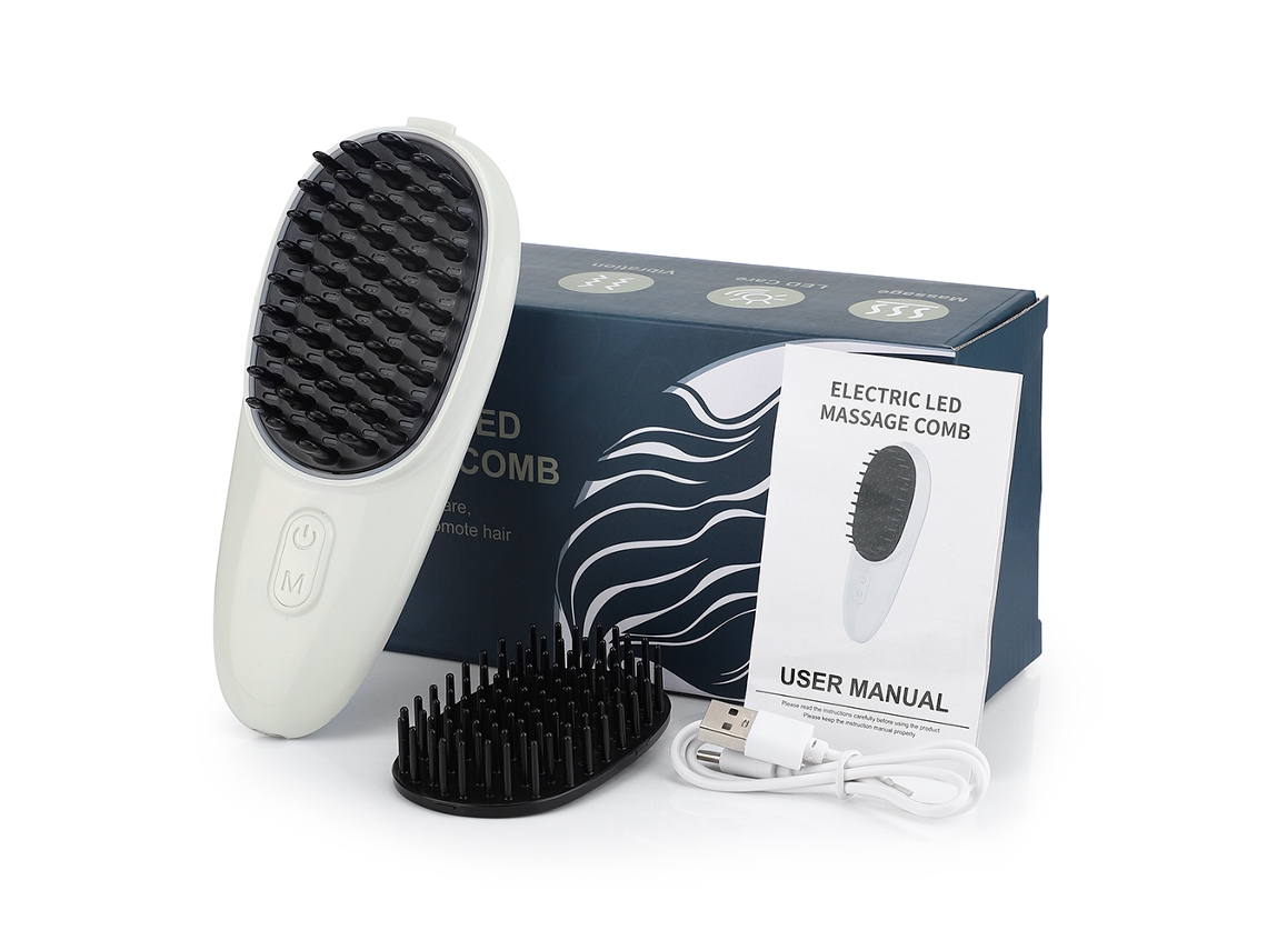 Cepillo De Masaje Eléctrico Mdug Con Terapia De Luz Para El Cuidado Del Cabello Con Vibración Ipl