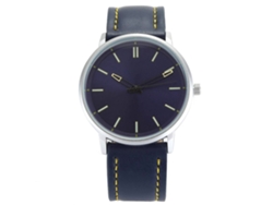 Reloj De Pulsera De Cuarzo Para Hombre Con Correa Fina De Piel Sintética Negra.