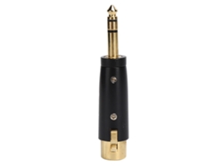 Adaptador 6,35 Estéreo Macho Para Xlr Fêmea Com Revestimento De Ouro Preto Para Guitarra E Microfone