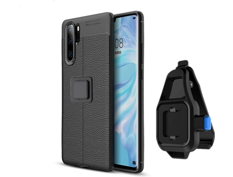 Funda Huawei P30 Pro Rugged Leather con Soporte de Cintura Negro