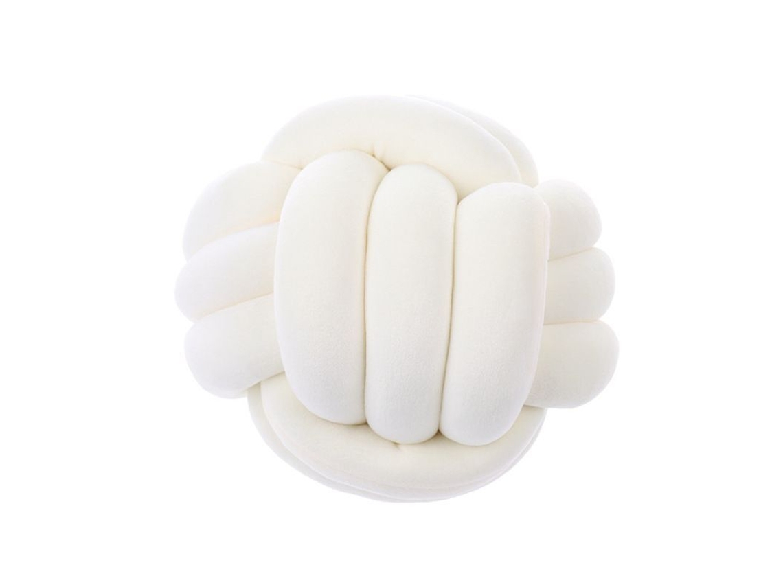 2026-40861-almohada Redonda Nudo Suave Decoración Hogar Tela Plush Relleno Pp Cotton 9.8x9.8cm Blanco Leche