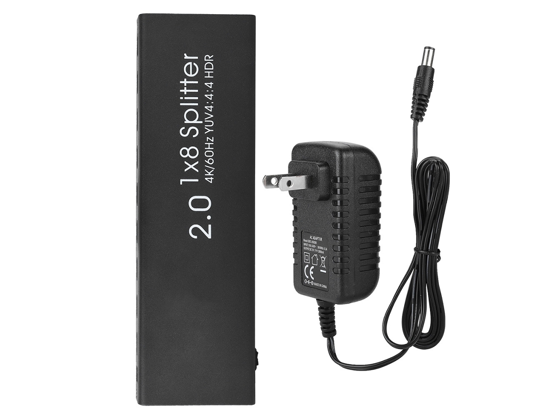 Divisor de señal HDMI (Ultra HD 4K-60 Hz, amplificador 1x8)