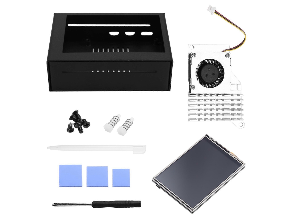 3.5 Inch Touch Screen For 5, With Metal Case And Active Cooler Silver Radiator