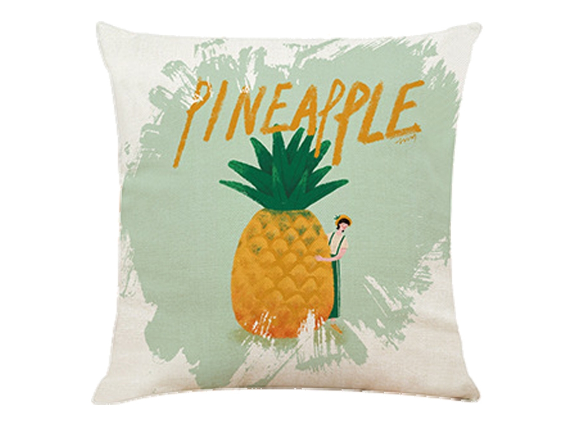 Nueva Funda De Almohada De Lino Y Algodón Con Estampado De Fruit Girl