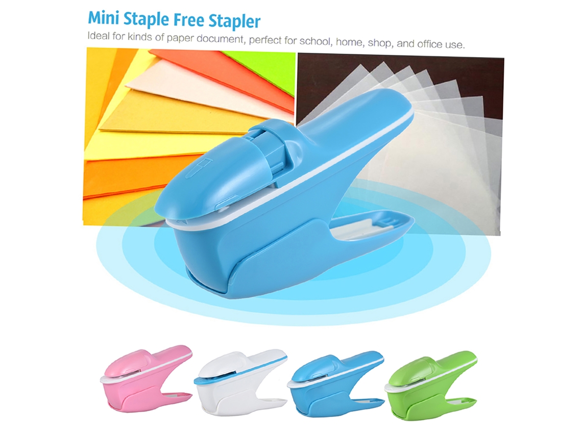 Mini Grapadora Sin Agujas Safe, Capacidad Para 7 Hojas, Para Uso Escolar, De Oficina, Comercial Y En Tiendas.
