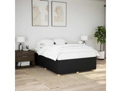 Cama Sin Colchón Tela Negro 160x200 Cm
