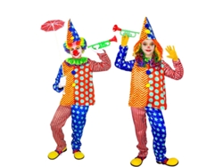 Disfraz de Payaso rayas y lunares para niños y adolescente