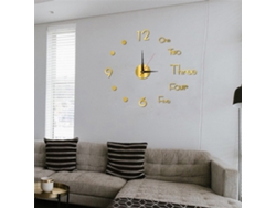 Relógio De Parede 3d 40cm Dourado Diy Acrílico Silencioso Decorativo Para Sala Quarto Cozinha