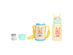 Vaso térmico de acero inoxidable de 500 ml con pajita para niños con indicador de temperatura