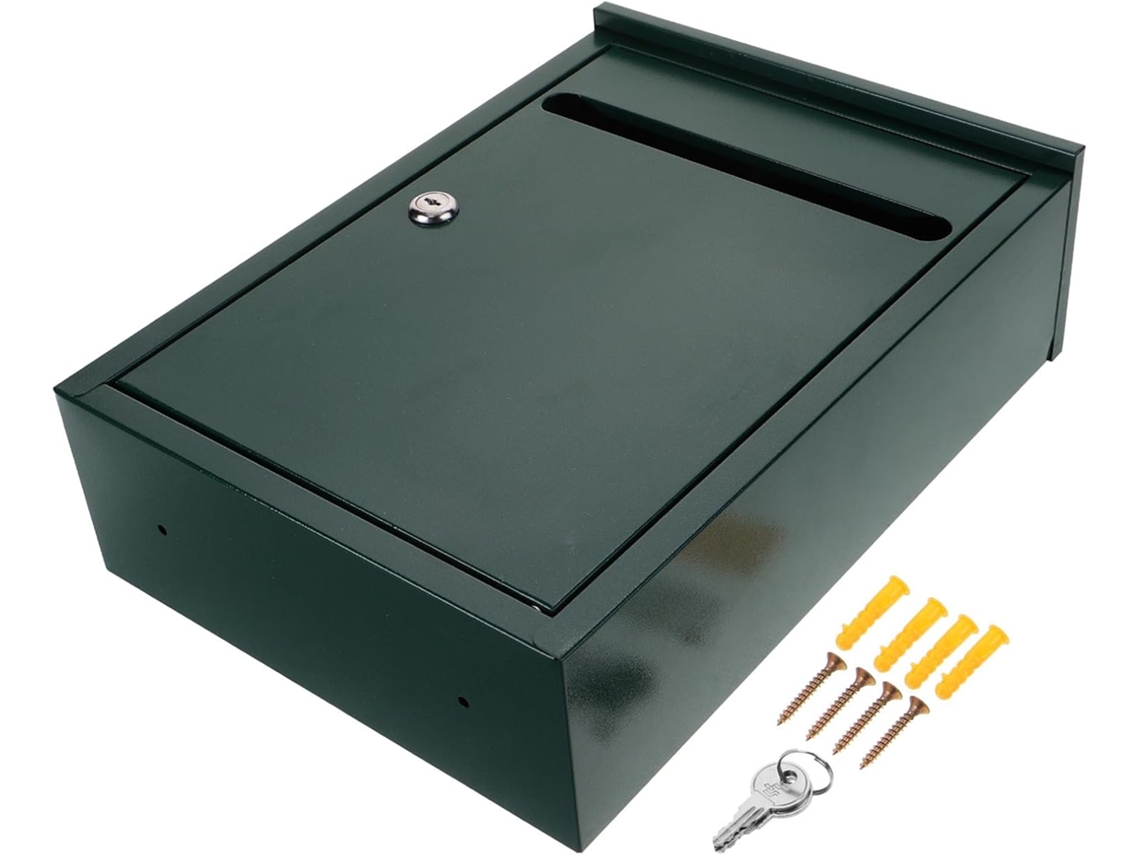 Buzón Metálico De Pared Con Cerradura, Color Verde Postal, 1 Unidad, Buzón De Quejas