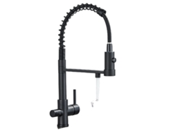 Grifo de cocina con rociador retráctil y rotación de 360 grados, negro mate OEM