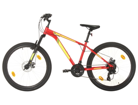 Bicicleta de montaña VIDAXL 21 velocidades 27,5 pulgadas rueda 38 cm rojo