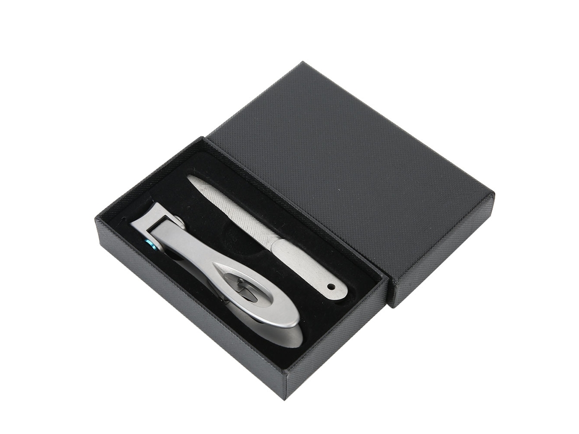 2 Piezas Set De Tijeras De Uñas De Acero Inoxidable Grande Para Dedos Y Pies Con Lija Manicura Pedicura Herramientas De Cuidado De Uñas Plata