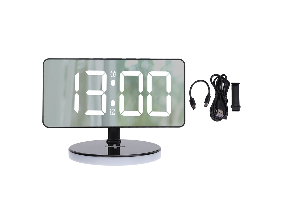 Reloj de mesa digital LED con luz nocturna acrílica - RGB - Worten