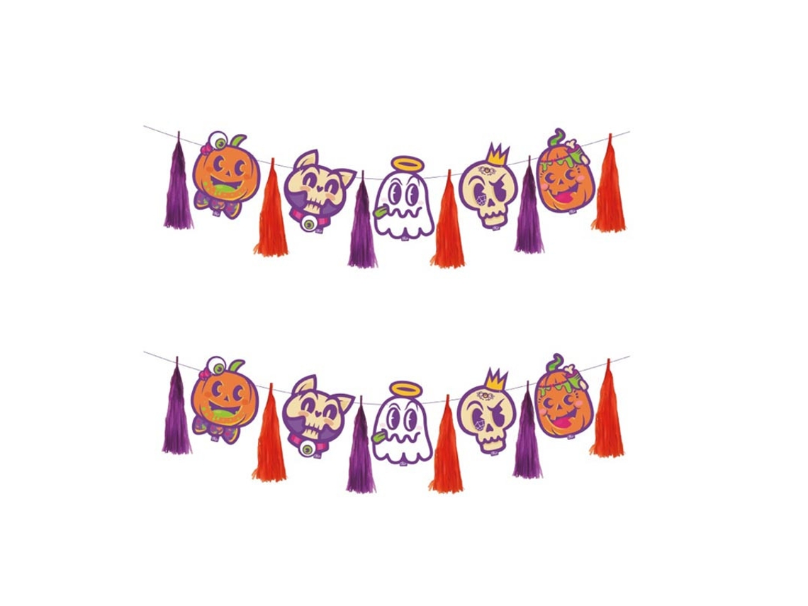 Guirnalda de Calabaza y Fantasma de Anime de 2 m