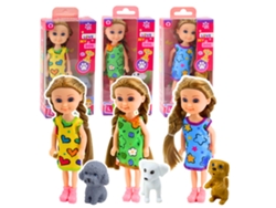 Mini Muñeca Conjunto Vestido con Cachorro 14.5cm Mix B.active