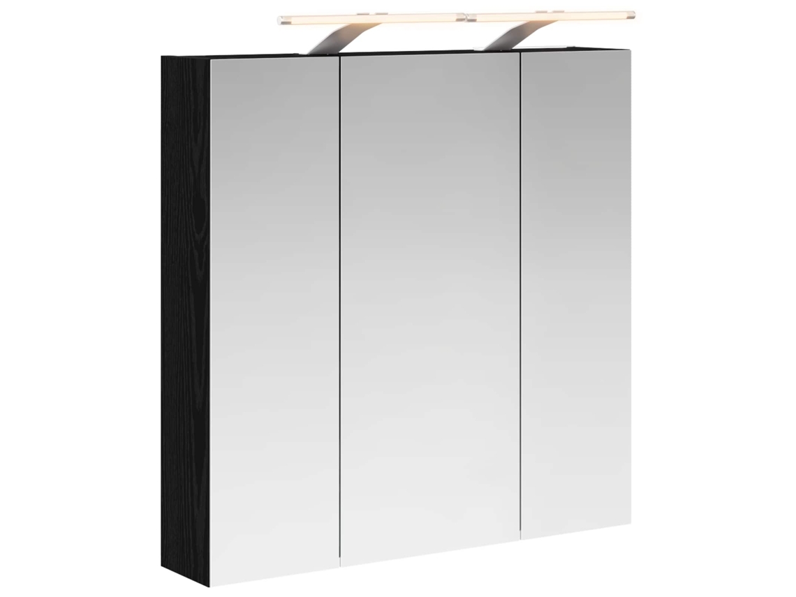 Maison Exclusive - Armario Con Espejo De Baño Roble Negro 70 X 14,5 X 70 Cm